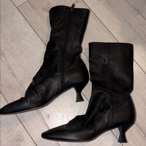 Free People Marcella Square Toe black boot heel 38 black granny boot witchy core - Picture 11 of 12